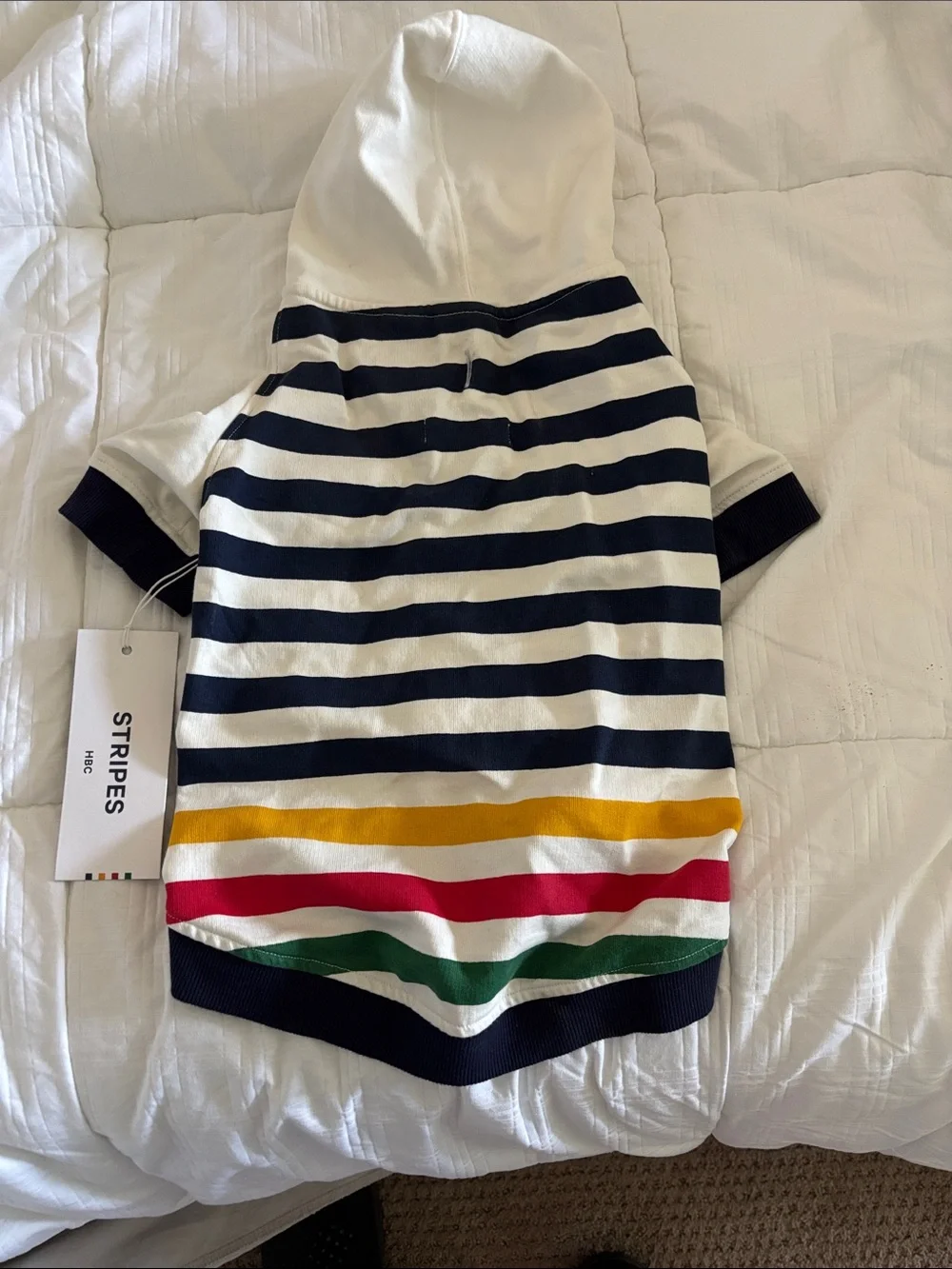 HBC Stripes Dog Hoodie - NWT
